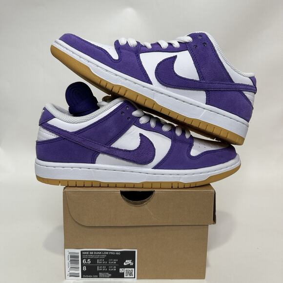 Nike SB Dunk Low Pro ISO Orange Label “Court Purple Gum” - Picture 1 of 6